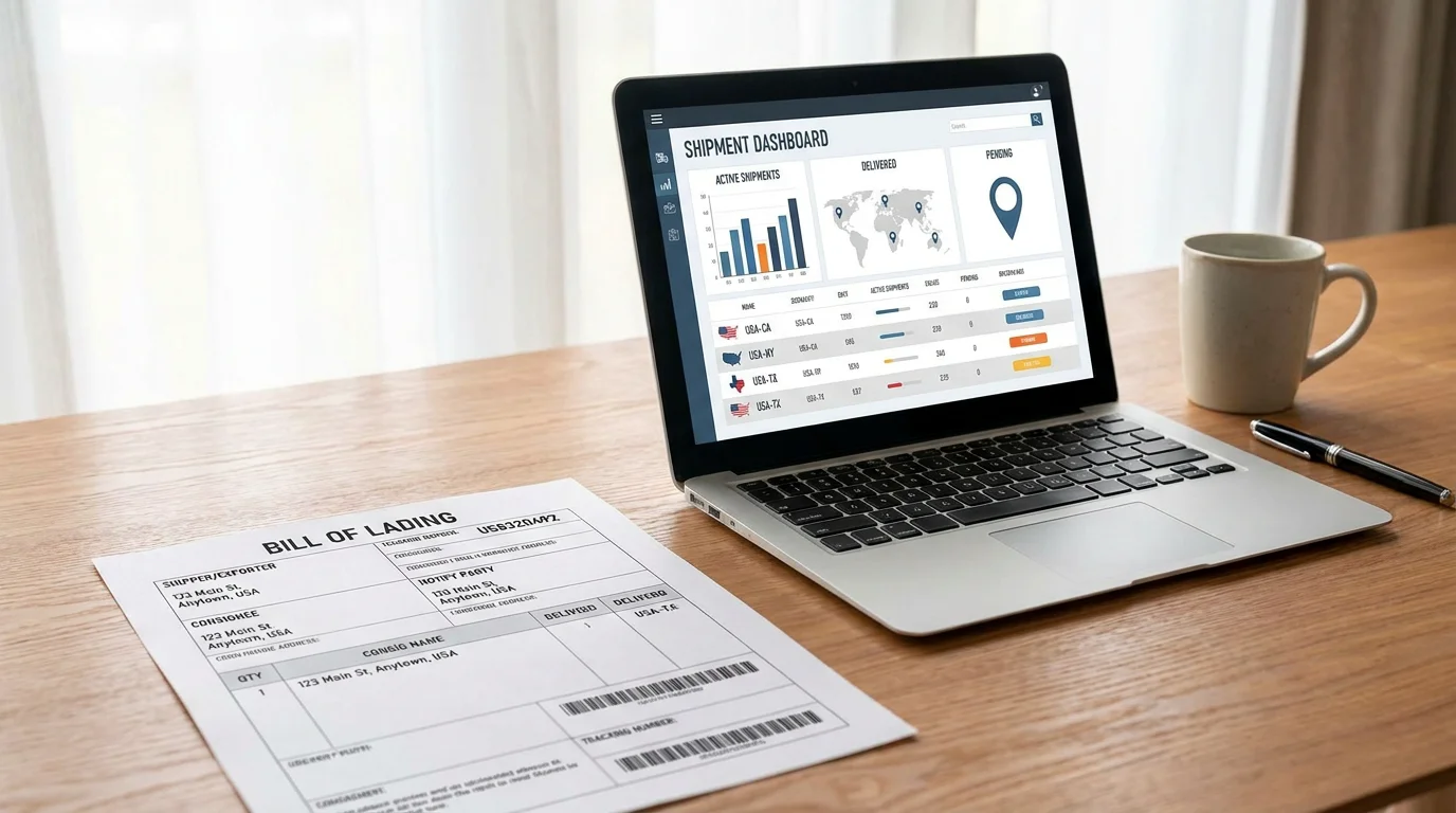 Bill of lading document on a desk illustrating FCA Incoterms 2020 update