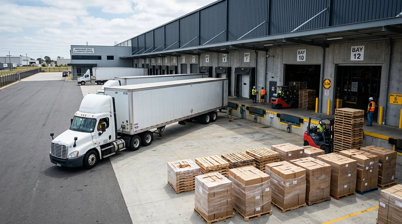 Warehouse dock receiving a shipment delivered under DAP delivery terms