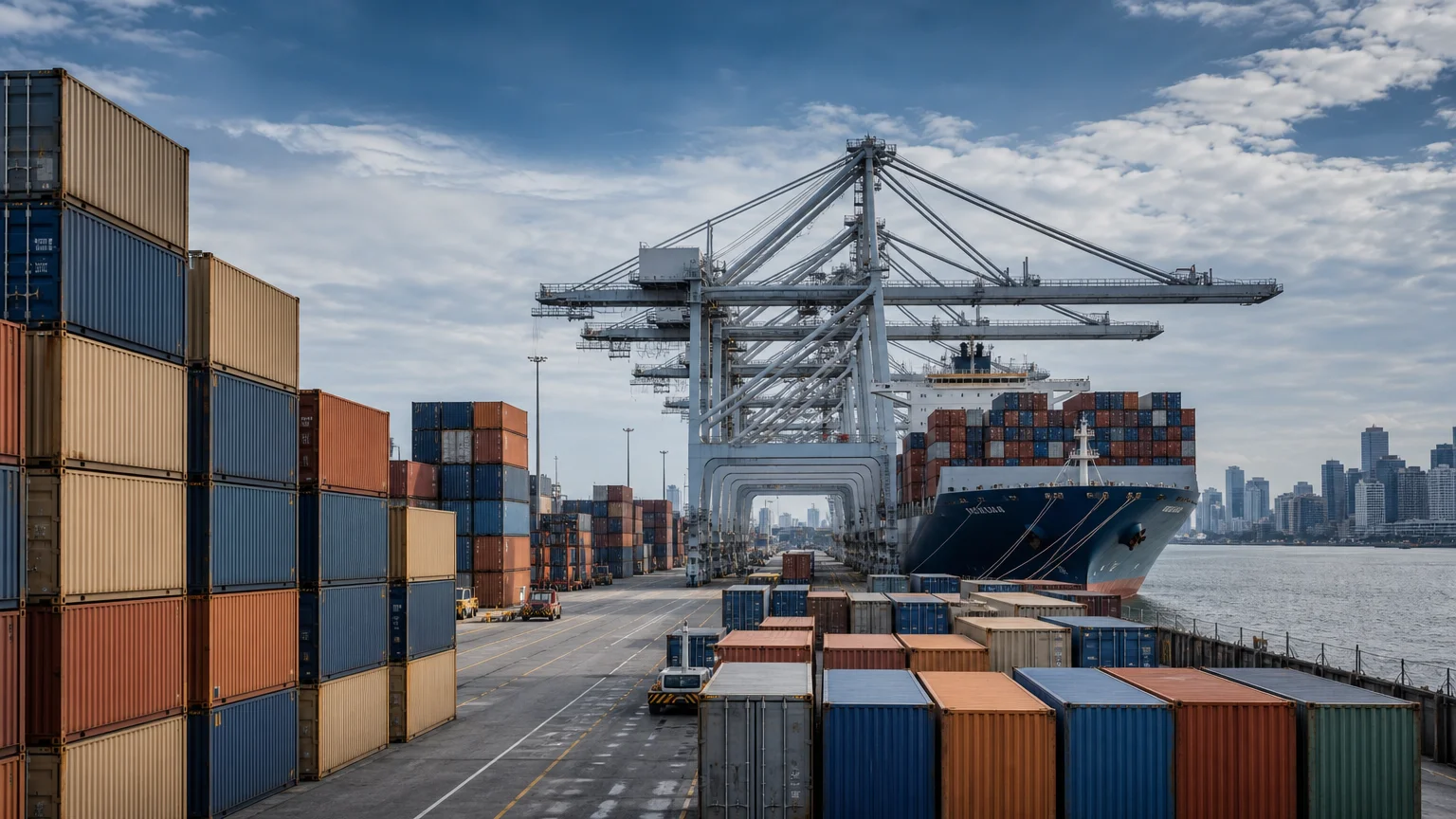 Container terminal representing international CPT shipments arriving in the United States