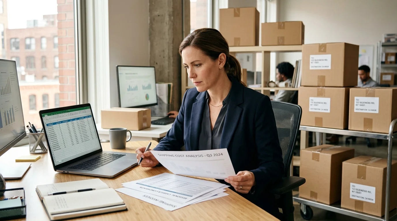 Importer reviewing landed cost calculations for an Amazon FBA shipment