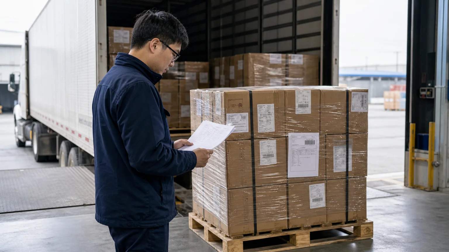 Warehouse delivery ready for unloading under DAP terms