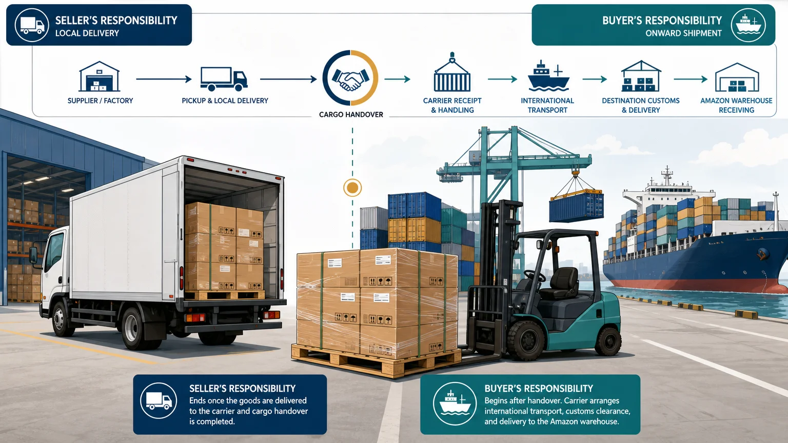 Illustration of cartons handed over at an FCA delivery point